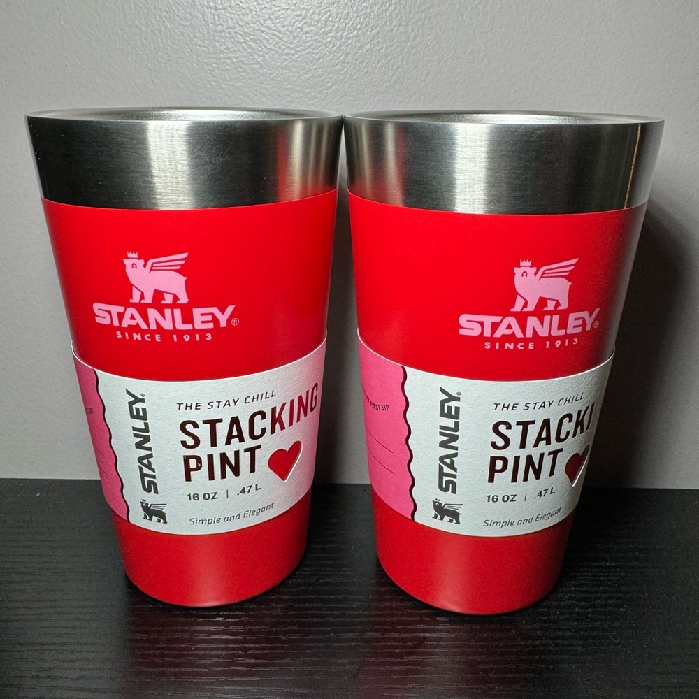 ✨🆕 2 Stanley Red 16 oz Adventure Stainless Steel Everyday Stacking Pints